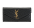 Saint Laurent Cassandre Wallet, &pound;350, Accessories, Black, Leather, Front view